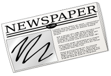 A clipart image of a newspaper.